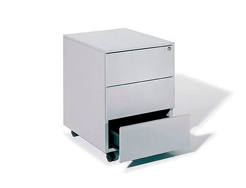 Armario metalica rocada com tres gavetas serie store 53x42x58 cm acabamento ac00 cinza/cinza , Rocada , 150643 , 8427951999481